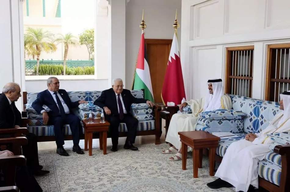 دیدار رئیس تشکیلات خودگردان فلسطین با امیر قطر