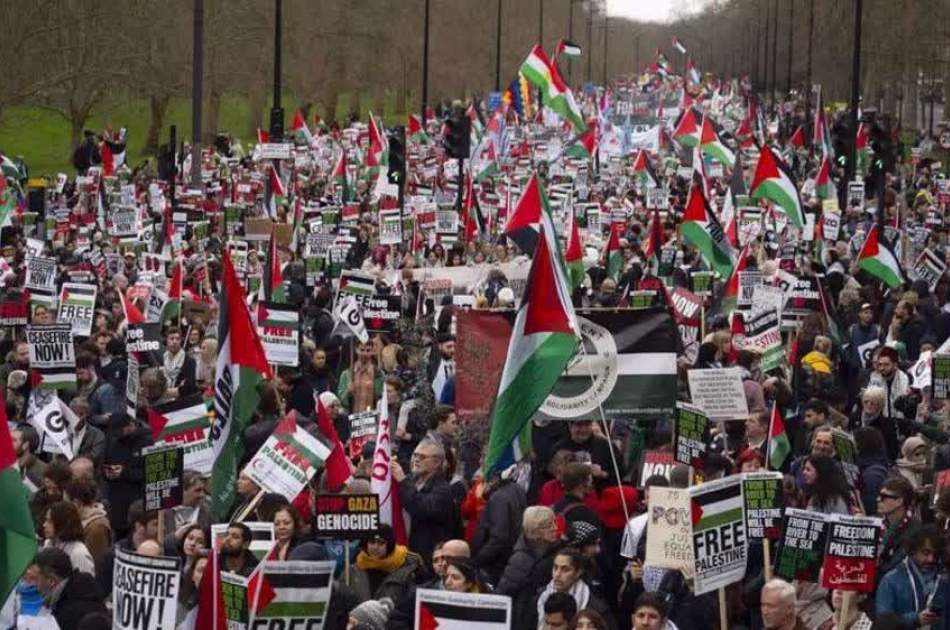 Pro-Palestine march in London against the Israeli regime 
