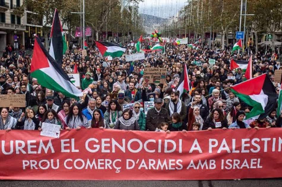 Thousands march in Barcelona to demand end of arms supplies to Israel