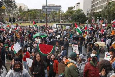 معترضان حامی فلسطین در امریکا و انگلیس مثل هفته های گذشته به خیابان ها آمدند  <img src="https://cdn.avapress.com/images/video_icon.png" width="16" height="16" border="0" align="top">