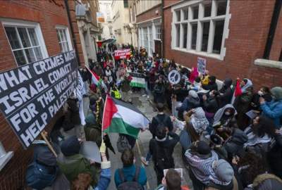 Pro-Palestine activists protest against UK arms shipments to Israel