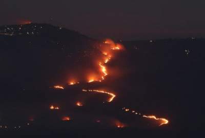 Widespread fire in the north of occupied Palestine after heavy attacks by Hezbollah