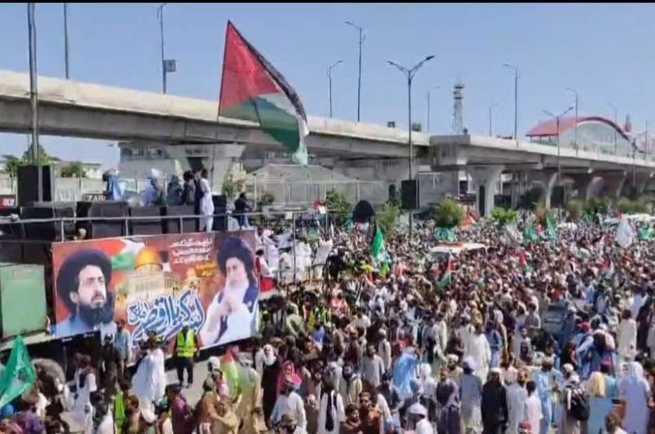 The eighth day of the sit-in of Palestinian supporters in Pakistan