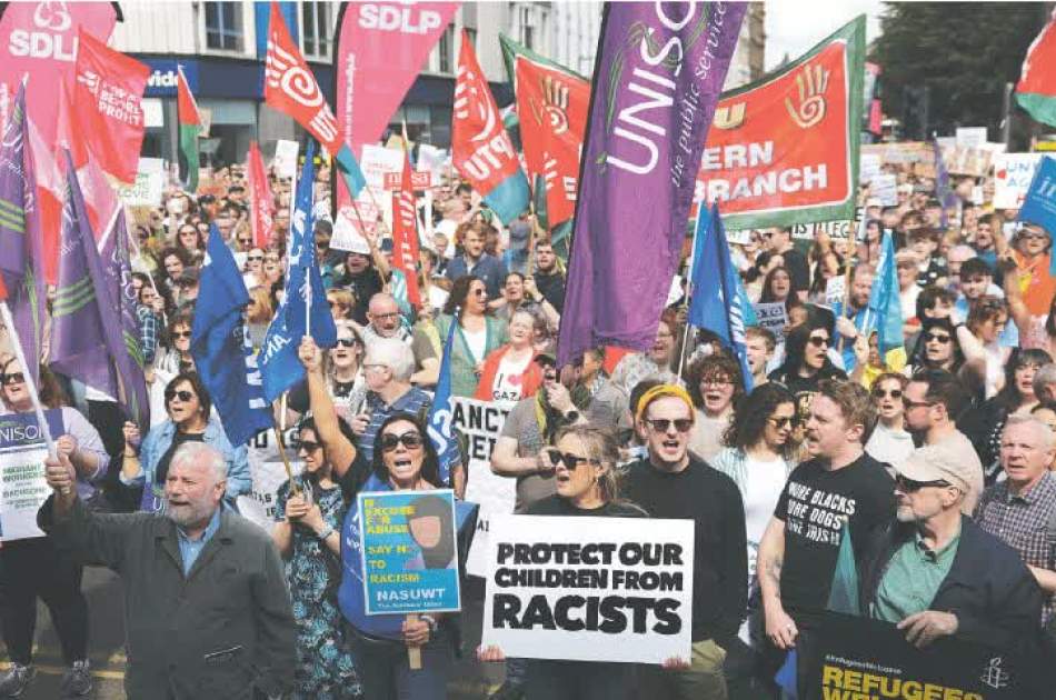 Anti-racism protesters rally across UK